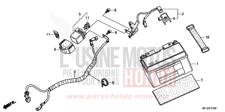 BATTERY for CBR600RR ABS GRAPHITE BLACK (NHB01) from 2012